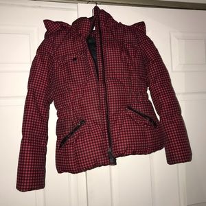 Coach puffer plaid coat